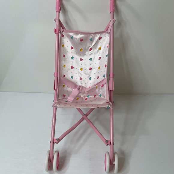 Disney Baby Doll Stroller Pink Satin Hearts Princess Doll Stroller - Picture 7 of 15
